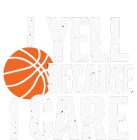 I Yell Because I Care Funny Basketball Striped Beanie with Solid Band