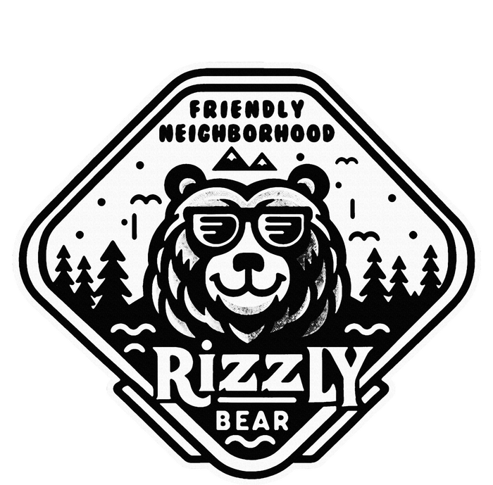 Funny Neighborhood Rizzly Bear High Crown Mesh Back Trucker Hat