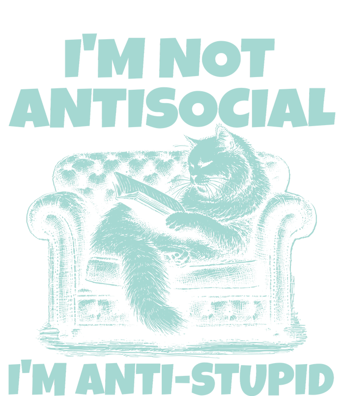 Im Not Antisocial Im Anti Stupid Funny Bored Cat Cooling Performance Crew T-Shirt