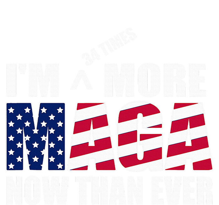 Im 34 Times More Maga Now Than Ever Striped Beanie with Solid Band