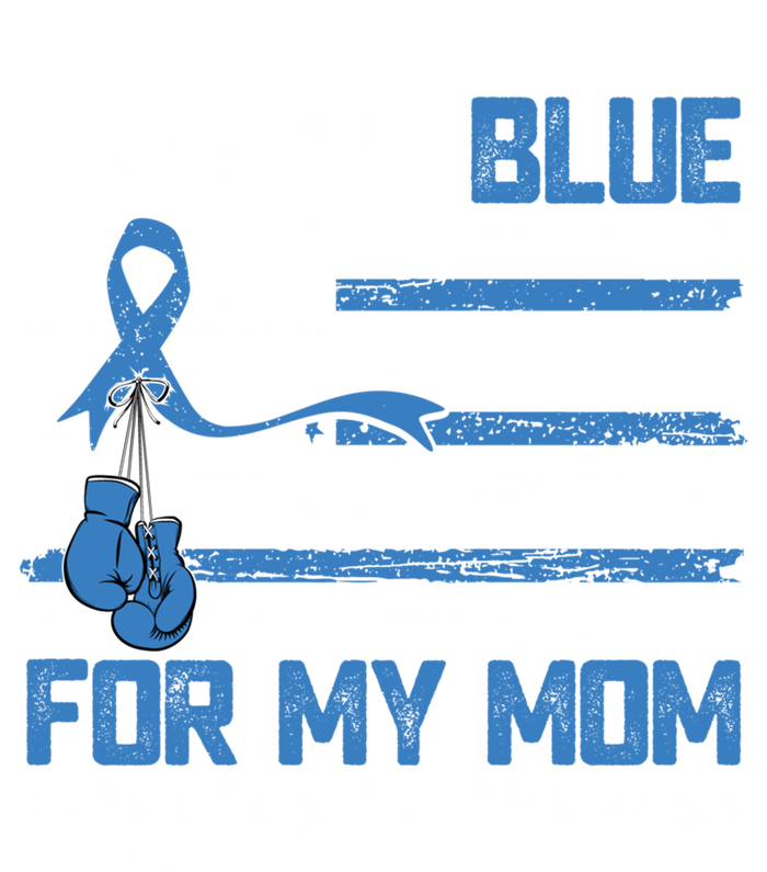 I Wear Blue For My Mom Diabetes Awareness Month Gift Full-Length Apron With Pockets