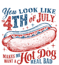 Funny You Look Like 4th Of July Hot Dog Wiener Garment-Dyed Fleece Hoodie