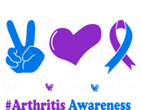 Peace Love Cure Purple And Blue Ribbon Arthritis Awareness Gift Women's T-Shirt