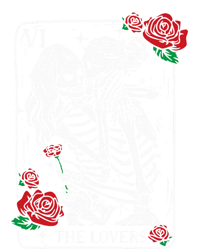 The Lovers Tarot Card Occult Skeleton Roses Gothic Kissing Cooling Performance Long Sleeve Crew