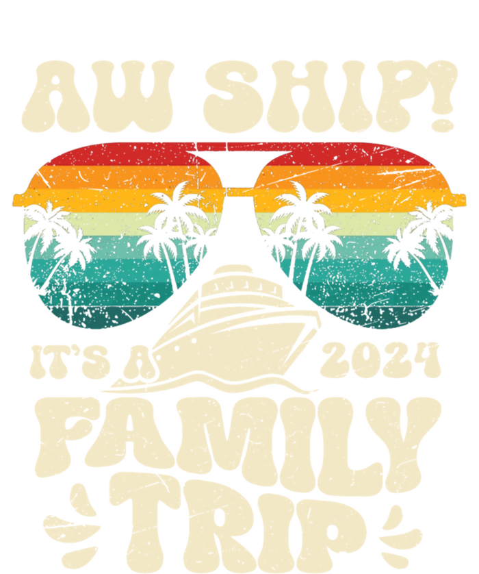 Aw Ship ItS A Family Trip 2024 Family Cruise Squad Matching Cool Gift Stripe Pom Pom Beanie