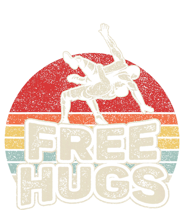 Vintage Retro Wrestling Funny Free Hugs Wrestling Women's Racerback Tank