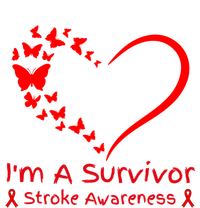 Red Butterfly Heart IM A Survivor Stroke Awareness Month Meaningful Gift T-Shirt