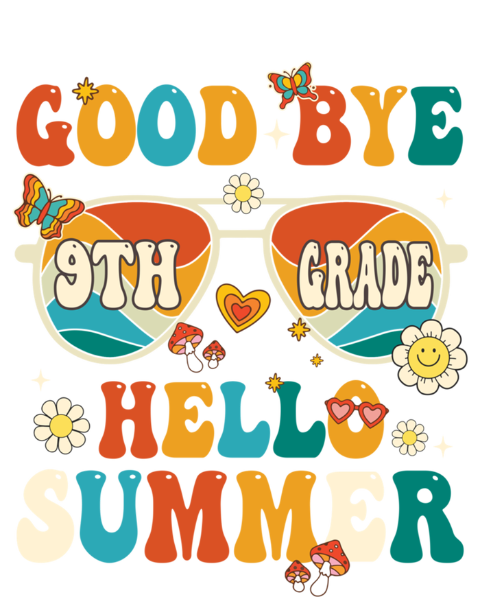 Retro Groovy Goodbye 9th Grade Graduation Hello Summer Funny Gift Insulated Varsity Jacket