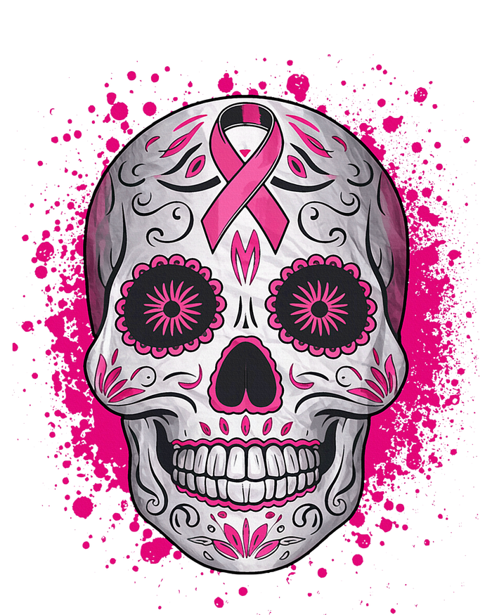 Sugar Skull Breast Cancer Awareness 2024 Women's Fleece Hoodie