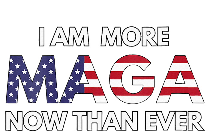 I Am More Maga Now Than Ever American Flag Support Trump Pom Pom 12in Knit Beanie