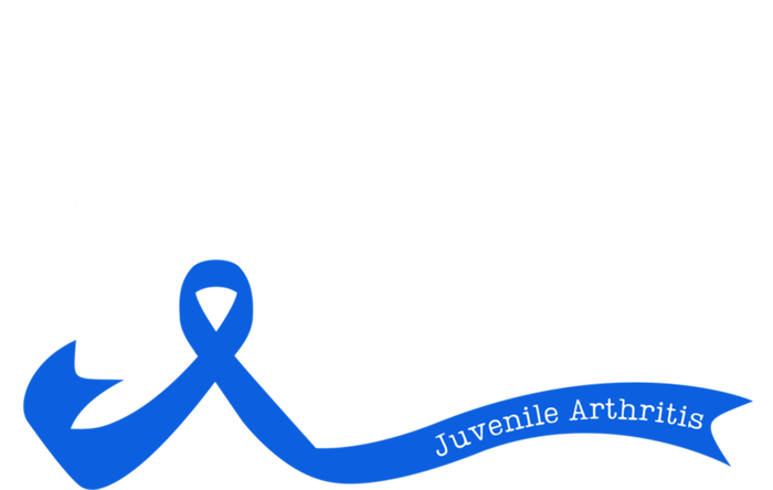 Support Juvenile Arthritis Awareness Squad Ribbon Blue Funny Gift Striped Beanie with Solid Band