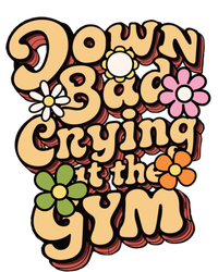 Funny Groovy Saying Down Bad Crying At The Gym Summer Lover Cool Gift Pom Pom 12in Knit Beanie