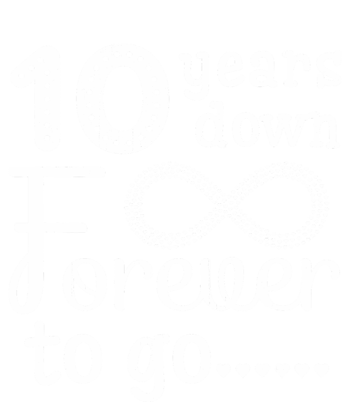 10 Years Down Forever To Go Cute 10th Wedding Anniversary Poster