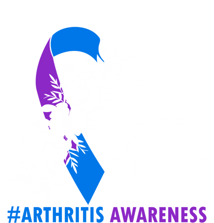 You Are Not Alone Purple And Blue Ribbon Arthritis Awareness Cool Gift Women's T-Shirt