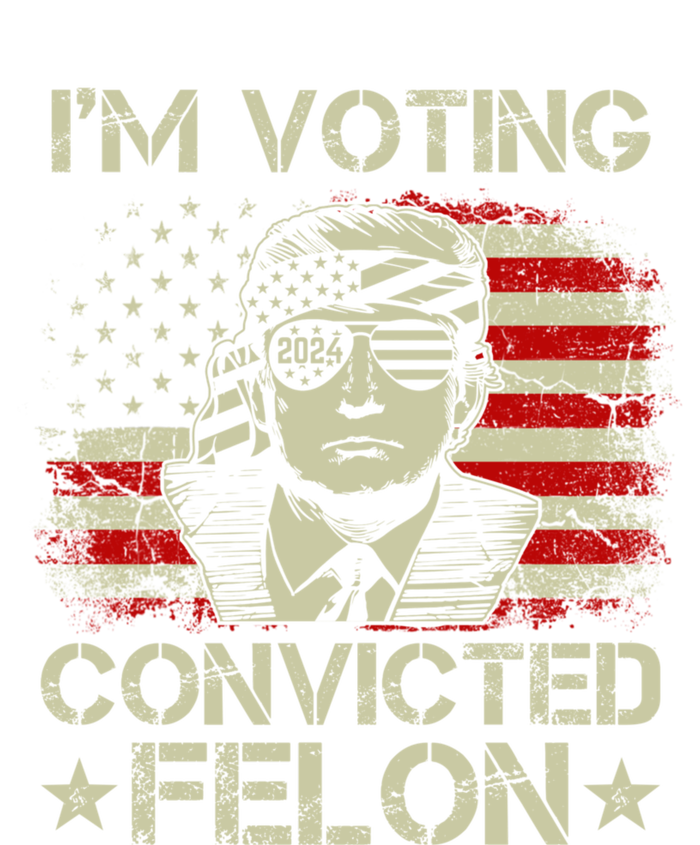 Im Voting For The Convicted Felon Trump 2024 American Flag Vintage Women's Fleece Hoodie