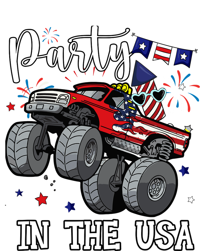 Party In Usa Monster Truck Us Flag Boy America Sweatshirt