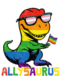 Allysaurus Lgbt Dinosaur Rainbow Flag Ally Lgbt Pride T-Shirt