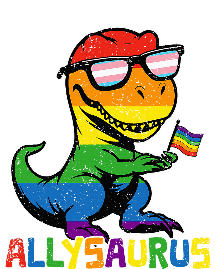 Allysaurus Lgbt Dinosaur Rainbow Flag Ally Lgbt Pride T-Shirt