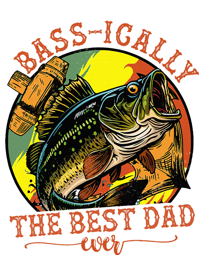 Basically The Best Dad Ever Bass Fishing Fisher Striped Beanie with Solid Band