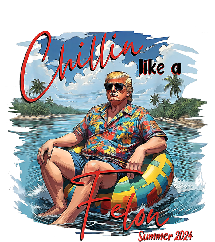 Chillin Like A Felon Retro Summer Pink Funny Trump 2024 Bumper Sticker