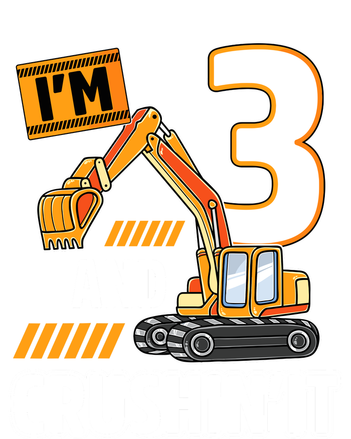 3 Year Old Vehicles Construction Excavator Birthday 3rd Kids Hoodie