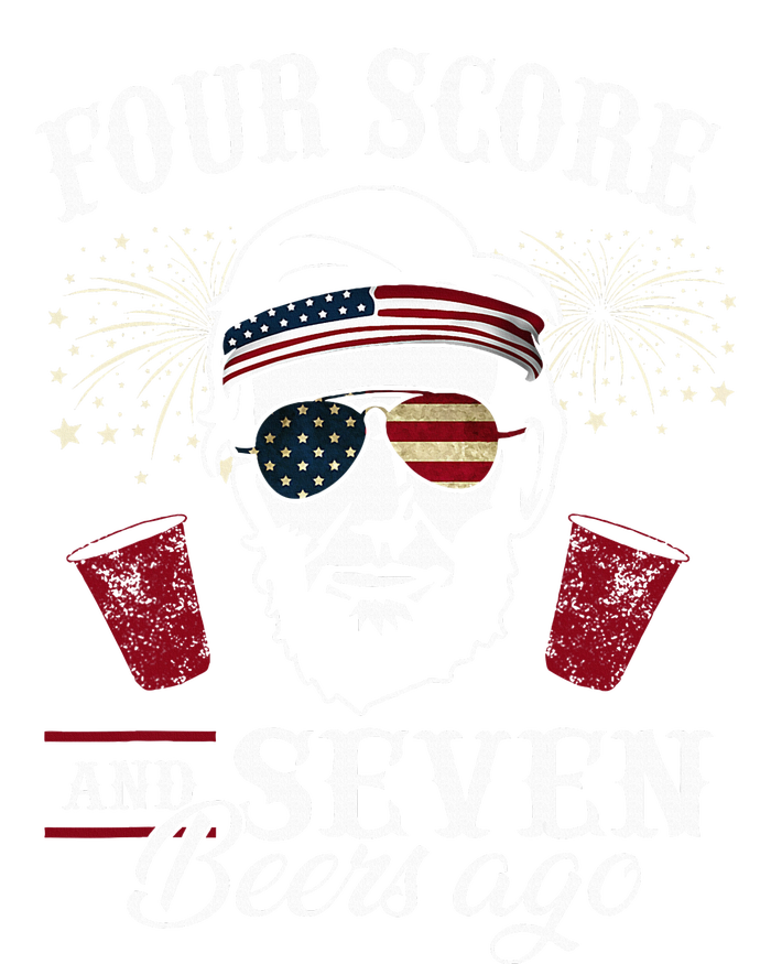 Four Score And 7 Beers Ago 4th Of July Drinking Button