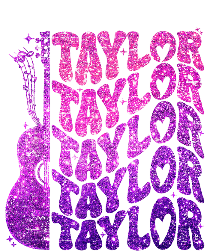 Girl Retro TâYlor First Name Personalized Groovy 80S Pink Women's Tri-Blend 3/4-Sleeve Raglan Shirt