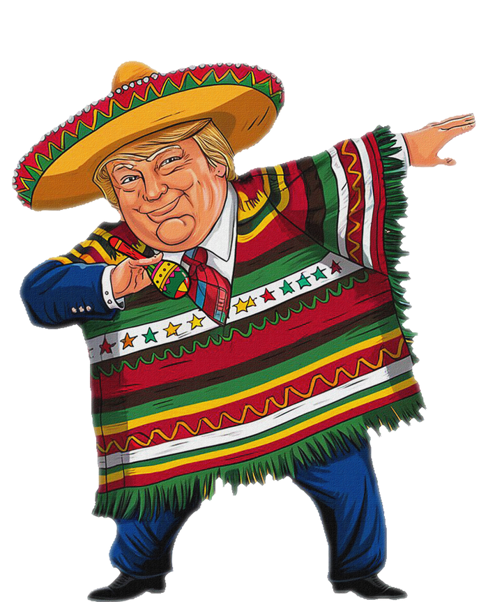 Funny Trump Dabbing Mexican Poncho Cinco De Mayo T-Shirt