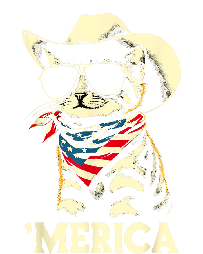 Usa Merica Cat 4th Of July Funny Patriotic T-Shirt