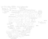 Spain Map Silhouette Towns Cities Madrid Travel Espana Grommeted Golf Towel