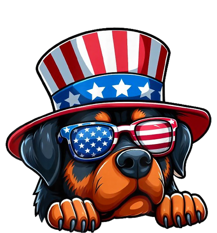 American Flag Rottweiler Dog Lover Funny 4th Of July Dog Gift T-Shirt