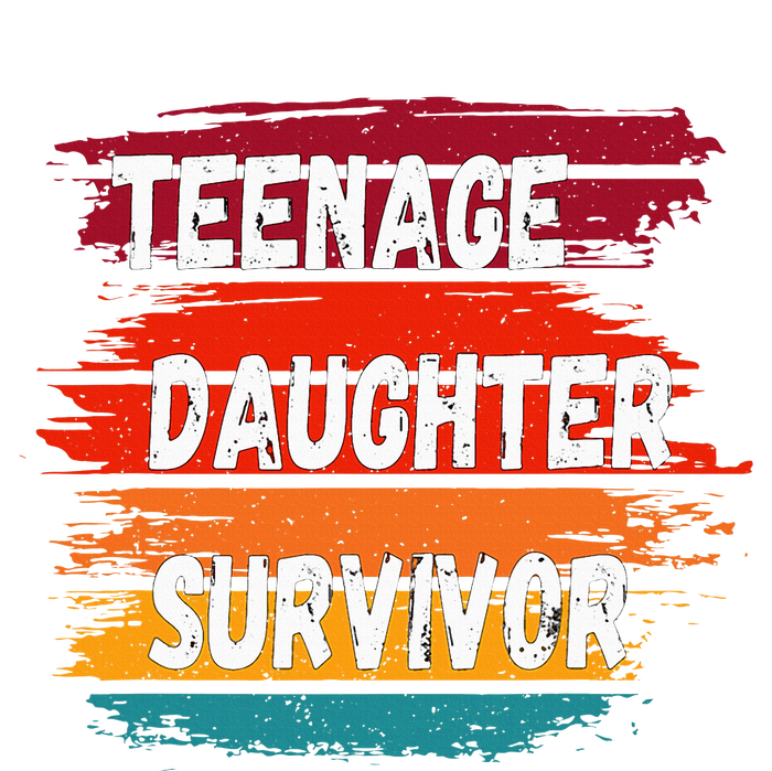 Teenage Daughter Survivor Retro Vintage Sunset Paint Brush T-Shirt