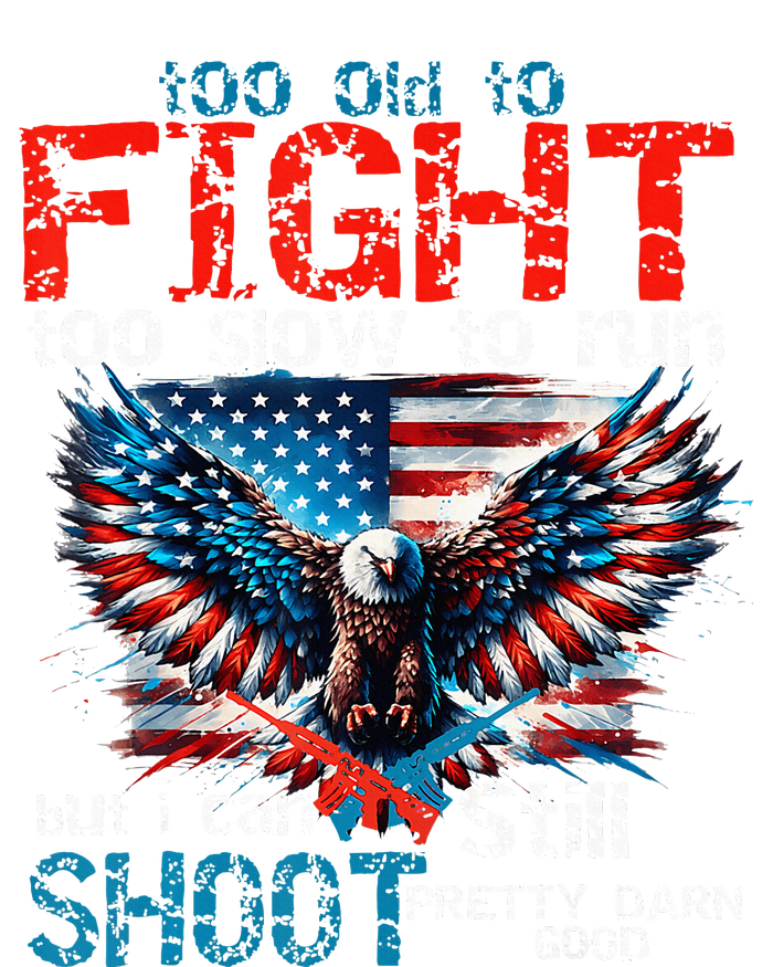 American Flag Veteran Too Old To Fight Too Slow To Run Eagle Tank Top