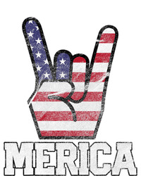 Merica Rock Sign 4th Of July Vintage American Flag Retro Usa T-Shirt