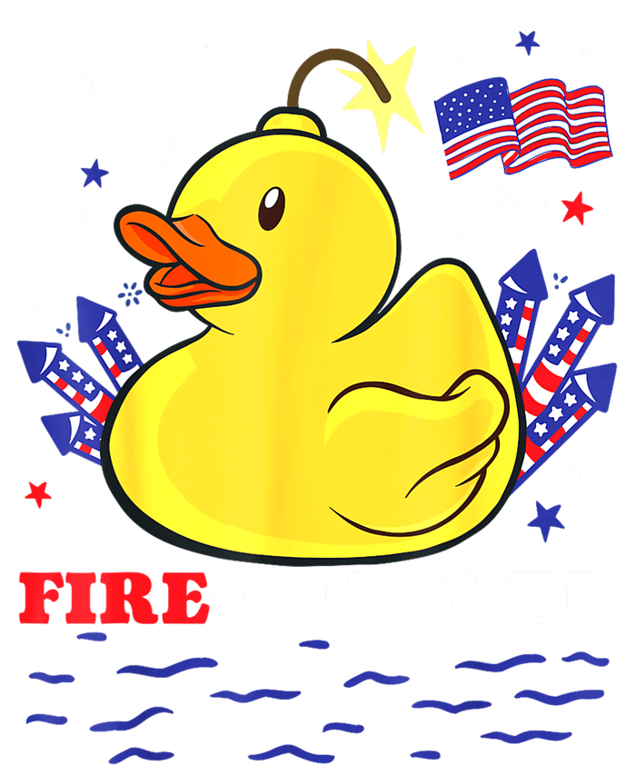 Funny Firecracker Duck 4th Of July Patriotic Day Usa Flag Gift T-Shirt