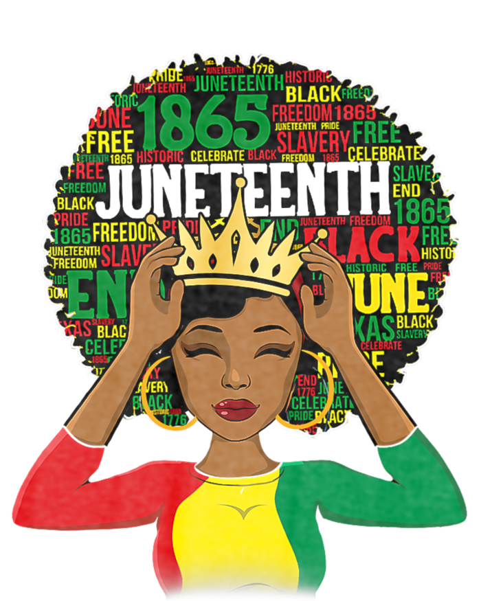 Juneteenth Women Queen African American Black Afro Women's Crop Top Tee