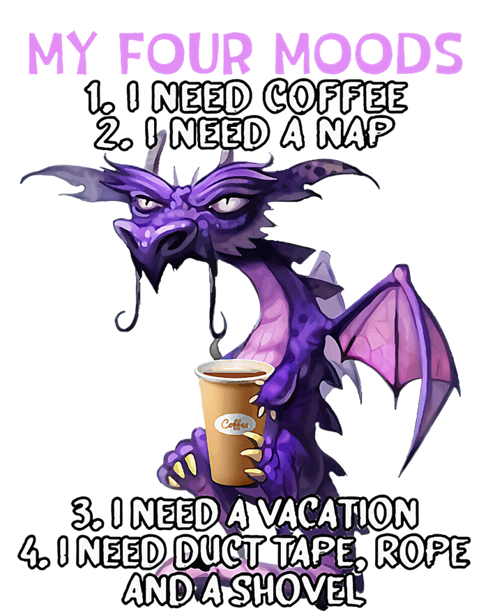 My Four Moods I Need Coffee I Need A Nap Dragon Snapback Five-Panel Rope Hat