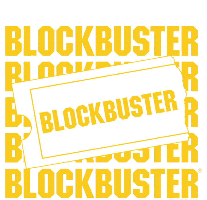 Blockbuster Repeating Logo With Ticket Womens CVC Long Sleeve Shirt