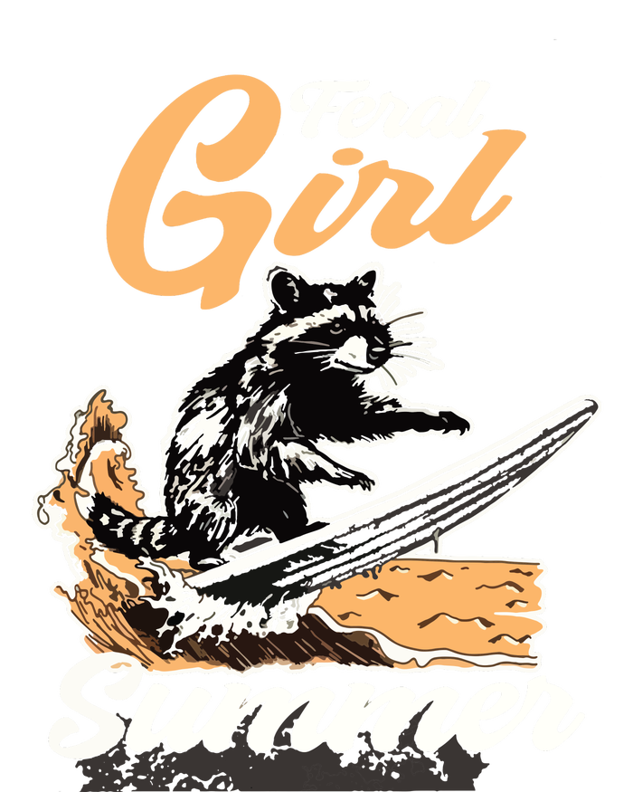 Vintage Feral Girl Summer Racoon Dry Zone Grid Polo