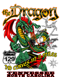 The Dragon 129 Tn And Nc Usa 318 Curves 11 Miles PosiCharge RacerMesh Polo