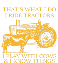 ThatS What I Do I Ride Tractors I Play With Cows And I Know Sustainable Knit Beanie