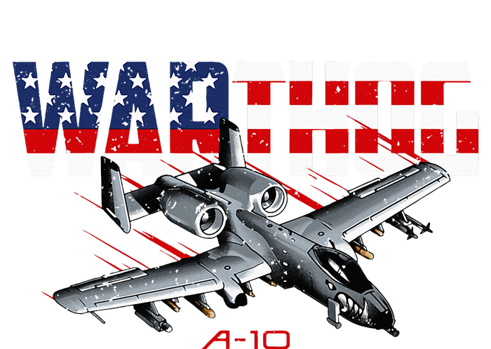 Military Airplane A10 Warthog American Flag Cooling Performance Crew T-Shirt