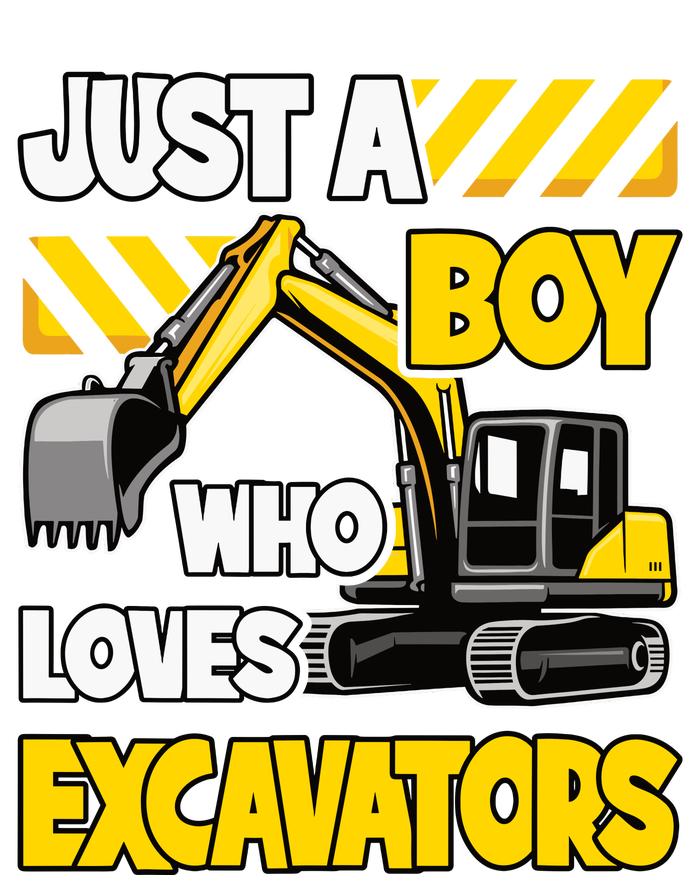 Just A Boy Who Loves Excavators Construction Vehicle Cooling Performance Crew T-Shirt