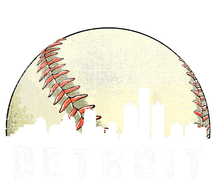 Vintage Detroit Cityscape Baseball Lover Tie-Dye T-Shirt