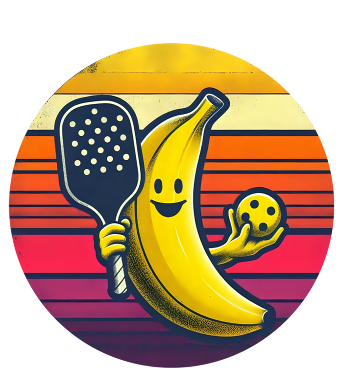 Cute Banana Playing Pickleball Funny Player Paddleball Cute Gift Striped Beanie with Solid Band