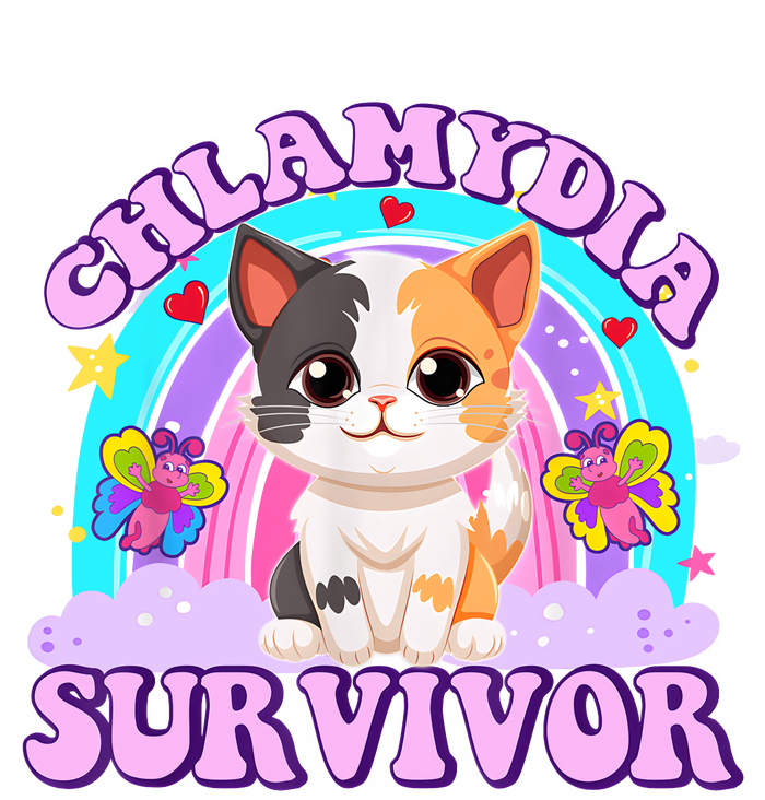 Chlamydia Survivor Funny Cat Sarcastic Inappropriate T-Shirt