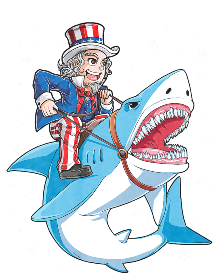 Uncle Sam Riding Shark 4th Of July Jawsome T-Shirt