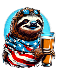 Sloth Holding Beer Usa Flag T-Shirt