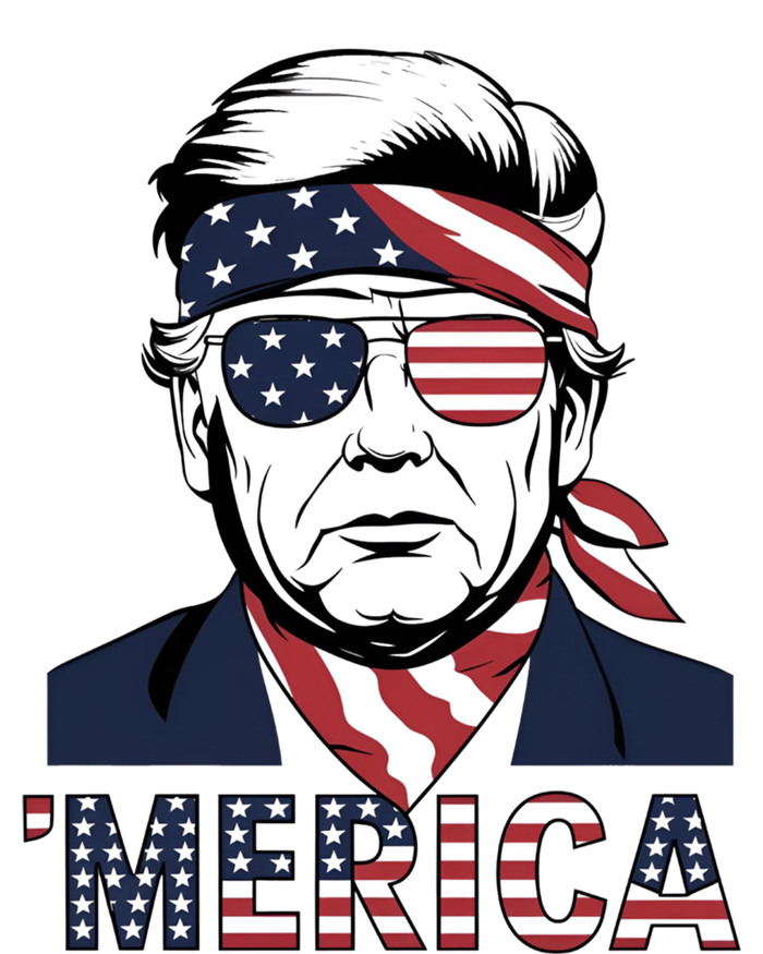 Happy 4th Of July Trump American Flag Fun Merica Trump Gift T-Shirt