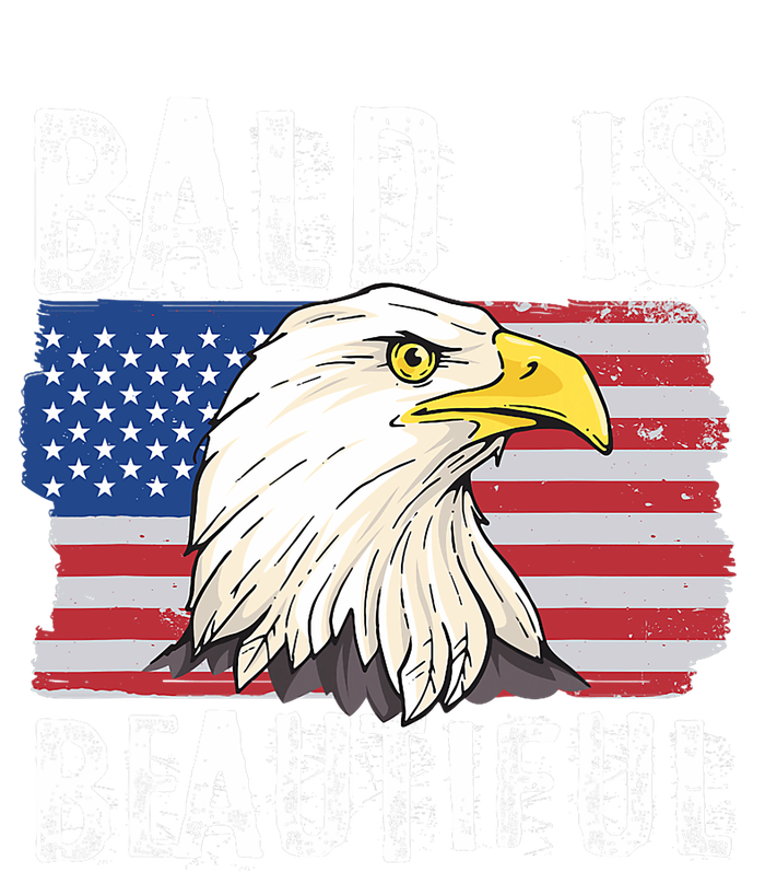 Bald Is Beautiful 4th Of July Independence Day Bald Eagle Tie-Dye Long Sleeve Shirt